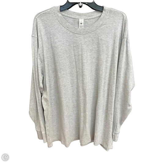 Athletic Top Long Sleeve Crewneck By Lululemon In Grey, Size: Xl