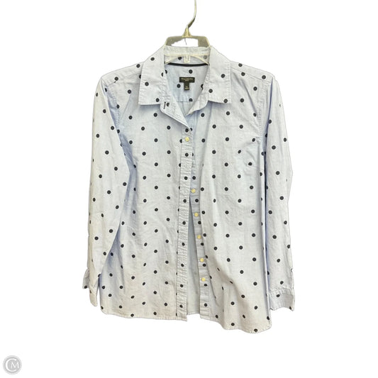 Blouse Long Sleeve By Talbots In Polkadot Pattern, Size: Lp