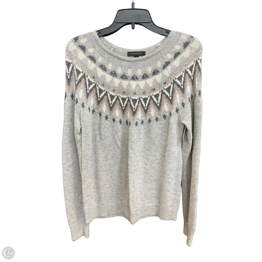 Sweater By Ann Taylor In Grey, Size: L