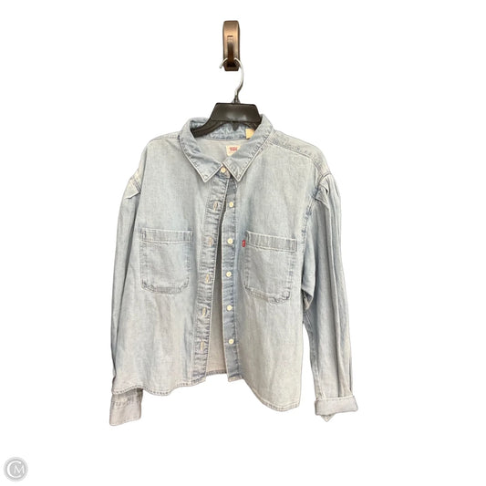 Blouse Long Sleeve By Levis In Blue, Size: Xl