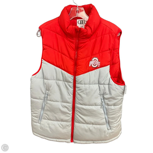 Vest Puffer & Quilted By Clothes Mentor In Grey & Red, Size: M