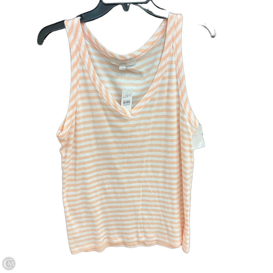 Top Sleeveless By Loft In Striped Pattern, Size: L