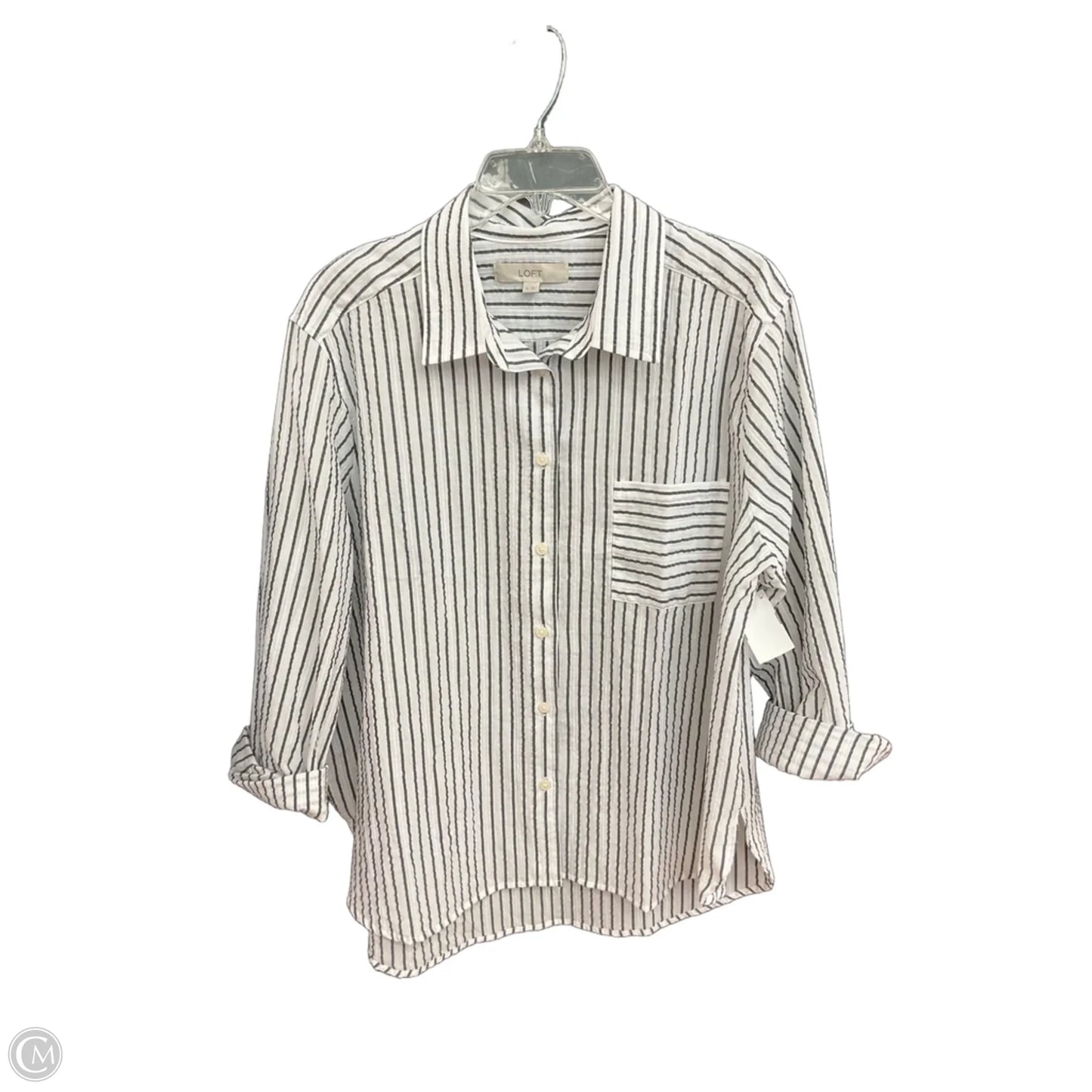 Top Long Sleeve By Loft In Striped Pattern, Size: Xl
