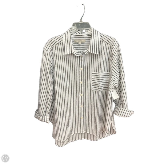 Top Long Sleeve By Loft In Striped Pattern, Size: Xl