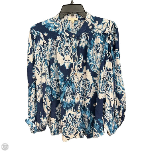 Blouse Long Sleeve By Haute Hippie In Blue, Size: L
