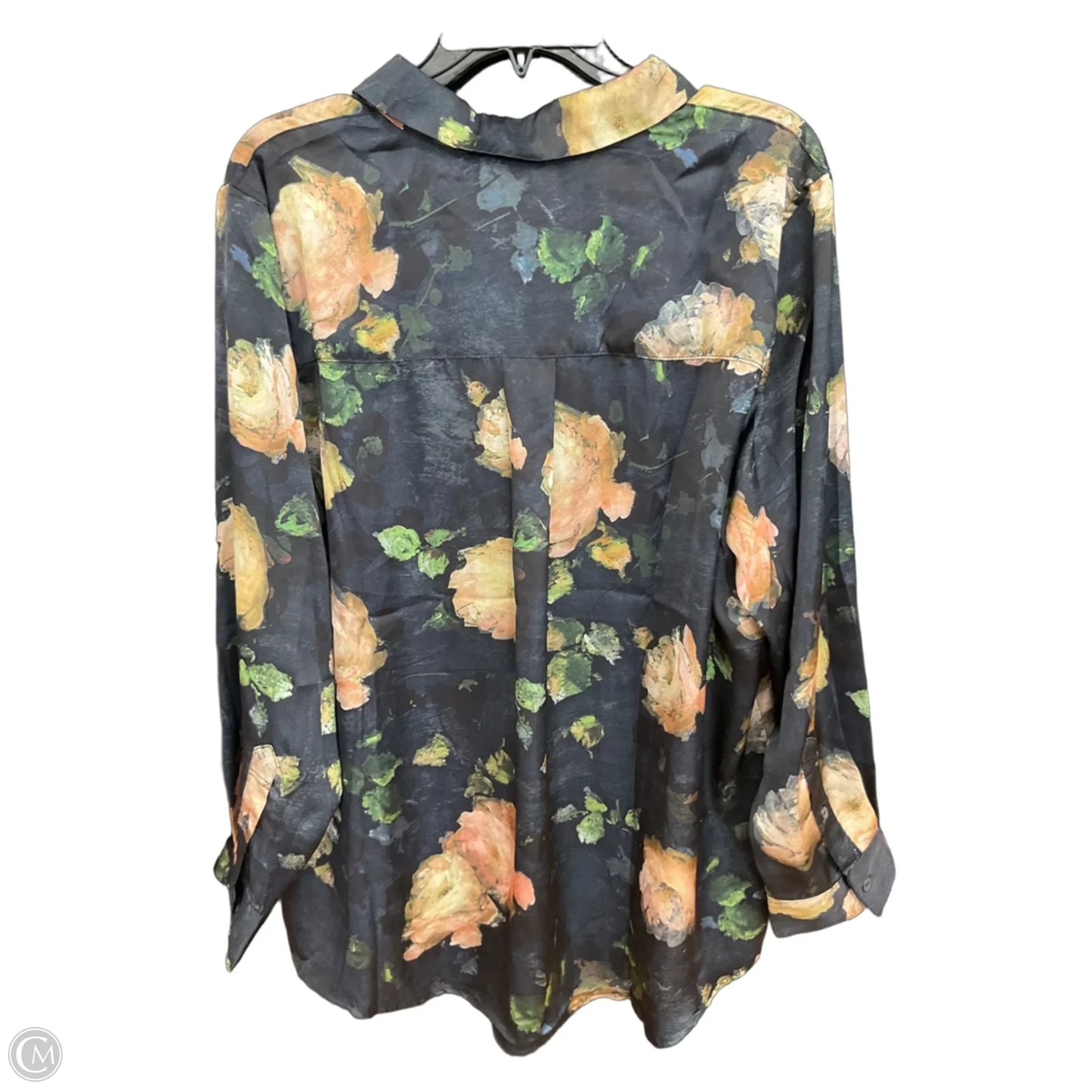 Blouse Long Sleeve By Elie Tahari In Floral Print, Size: 1x