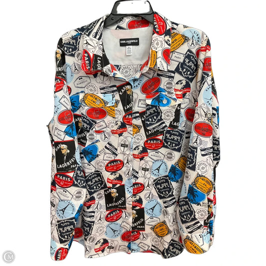 Blouse Designer By Karl Lagerfeld In Multi-colored, Size: Xl