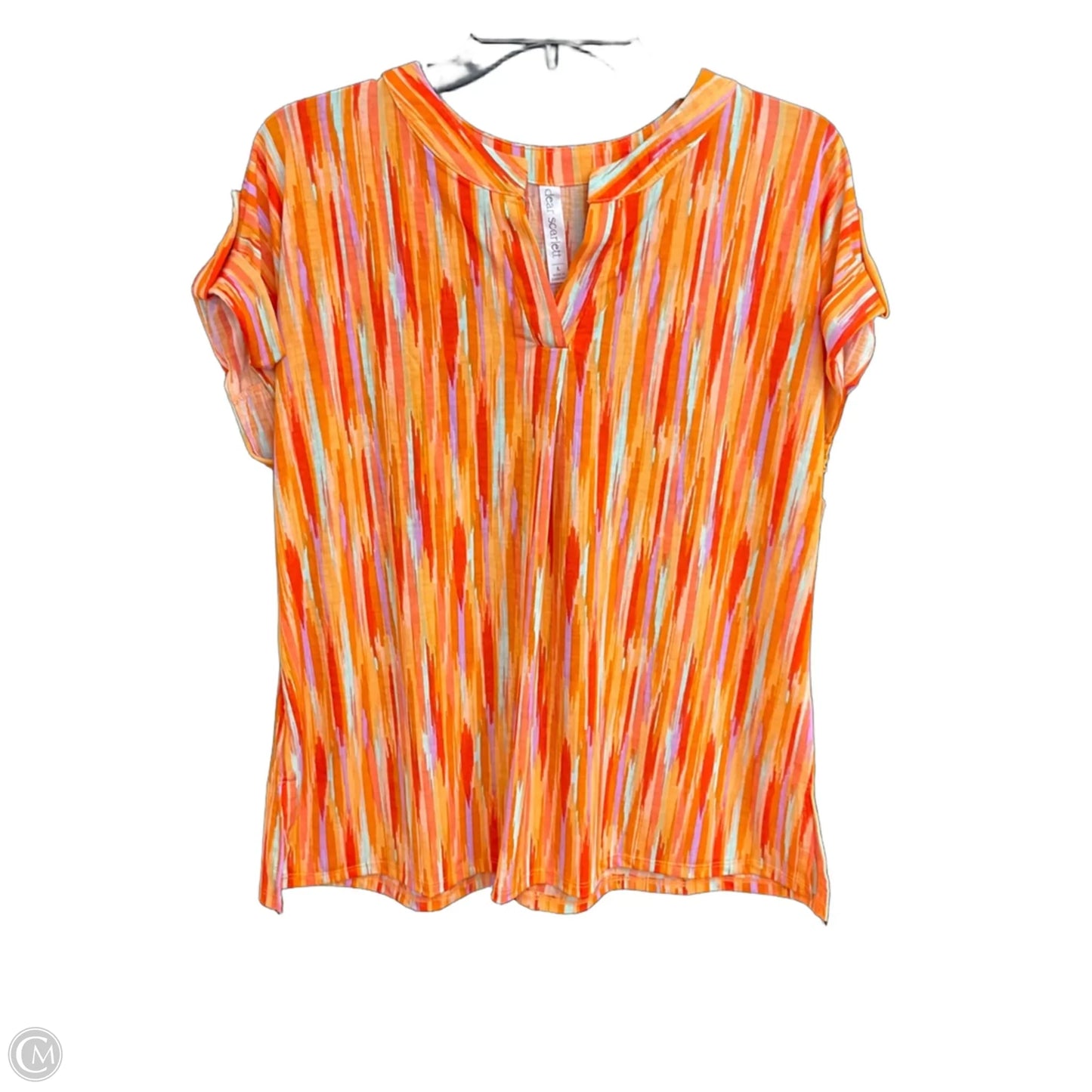 Top Short Sleeve By Dear Scarlett In Orange, Size: L