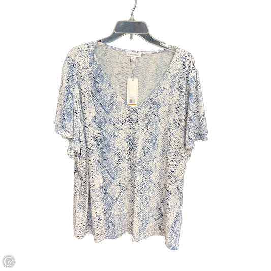 Top Short Sleeve By Calvin Klein In Blue, Size: 3x