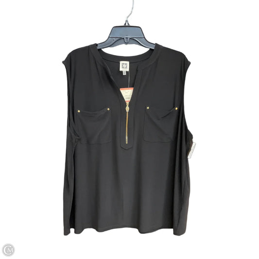 Top Sleeveless By Anne Klein In Black, Size: 3x