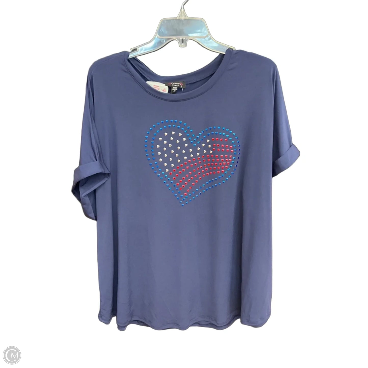 Top Short Sleeve By Cocomo In Blue, Size: 3x
