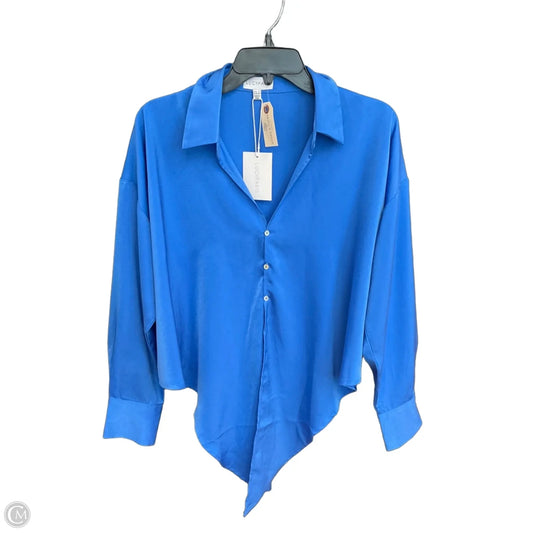 Blouse Long Sleeve By Lucy Paris In Blue, Size: S