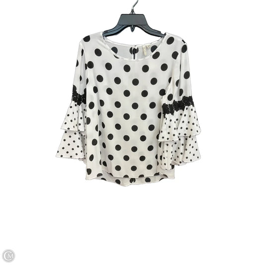 Top Long Sleeve By Cmc In Polkadot Pattern, Size: M