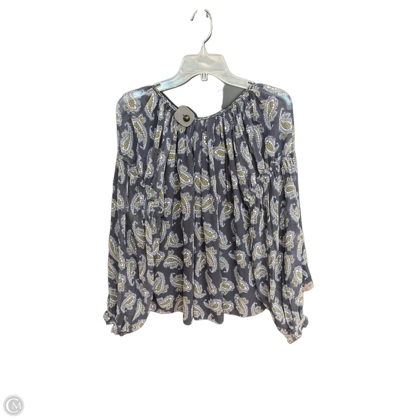 Top Long Sleeve By Cmc In Blue, Size: S