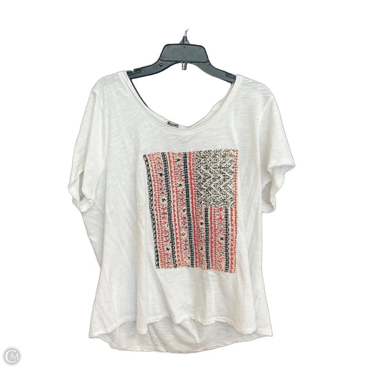 Top Short Sleeve By Lucky Brand In White, Size: 3x