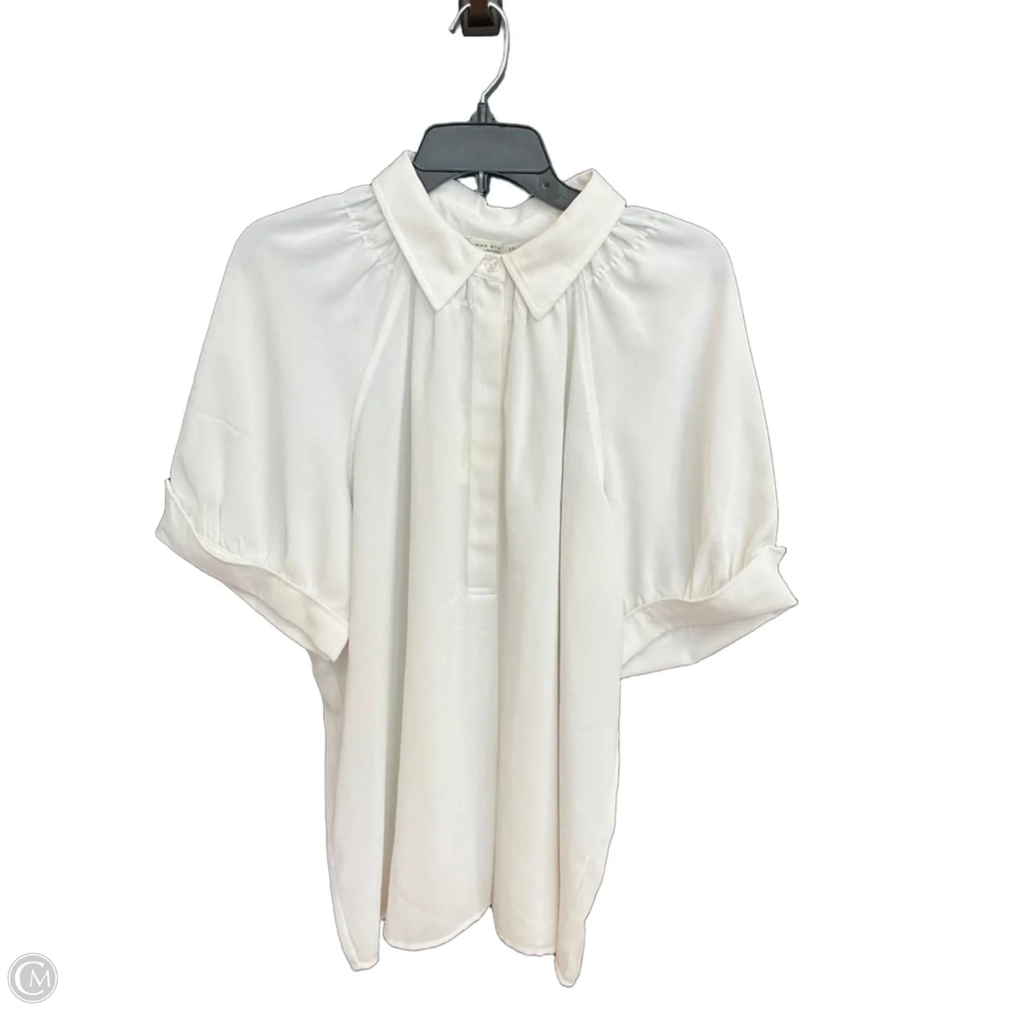 Top Short Sleeve By Max Studio In White, Size: 2x