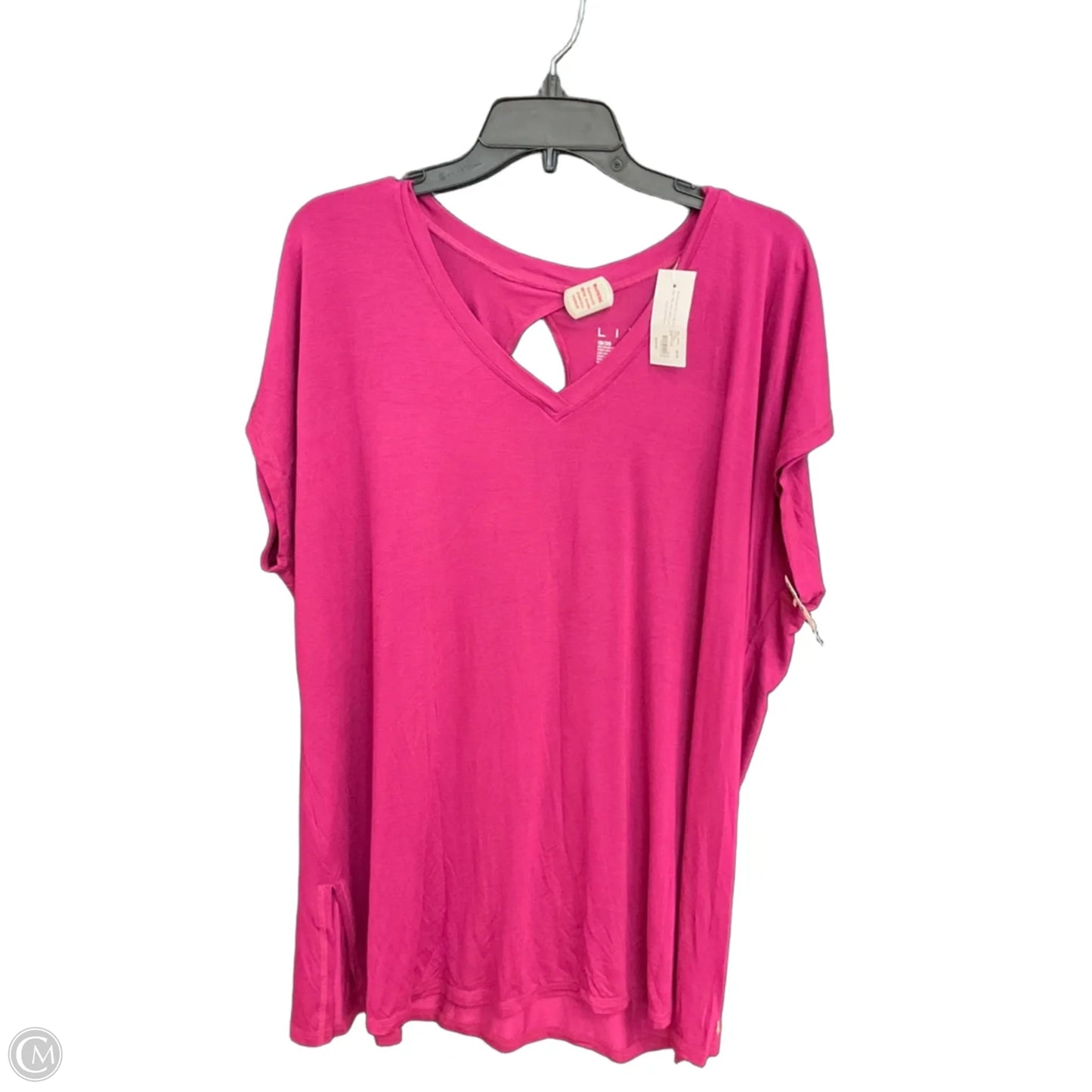 Top Short Sleeve By Livi Active In Pink, Size: 1x