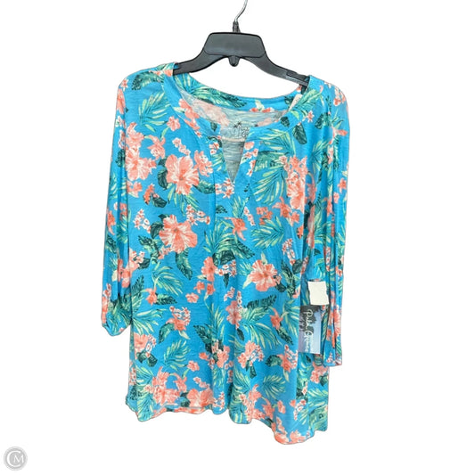Top Long Sleeve By Cmc In Blue, Size: 2x