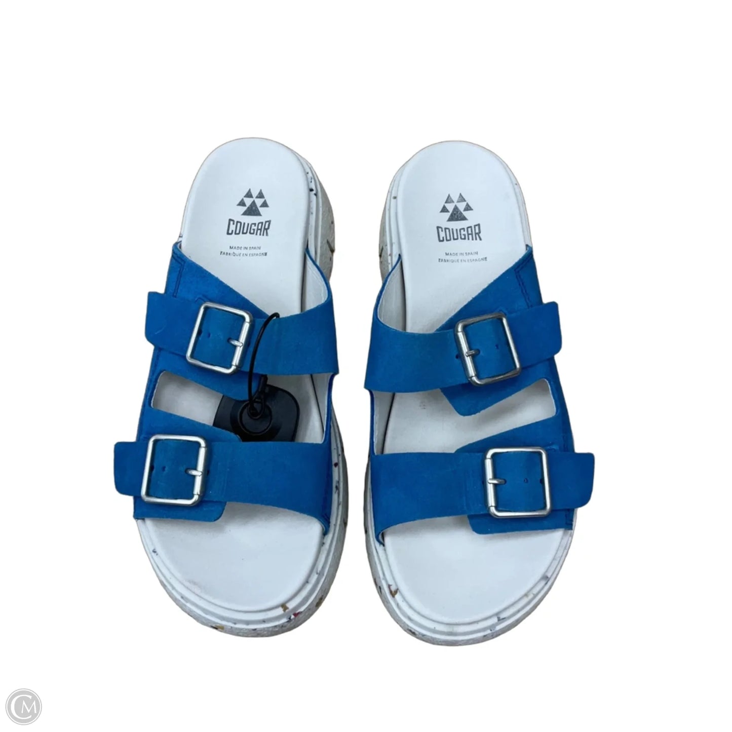 Sandals Flats By Cmc In Blue & Cream, Size: 8.5