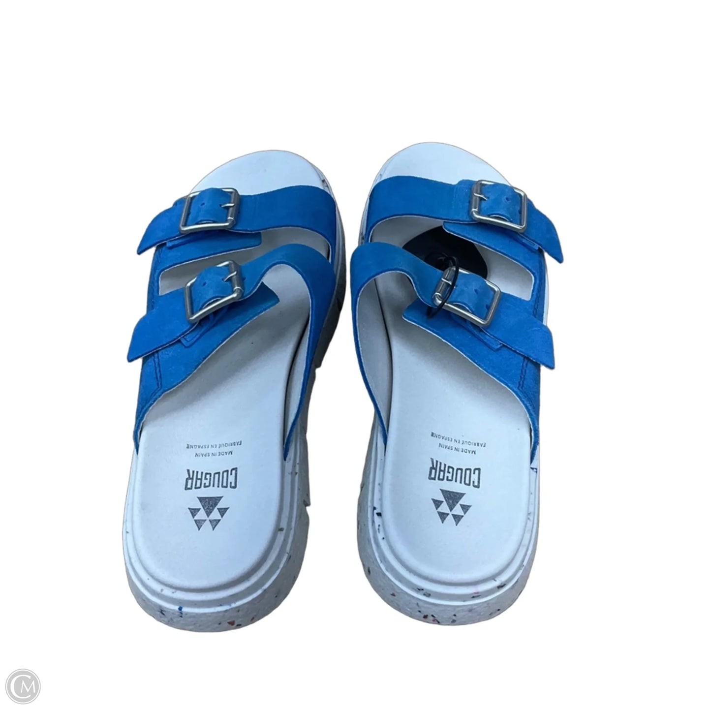 Sandals Flats By Cmc In Blue & Cream, Size: 8.5