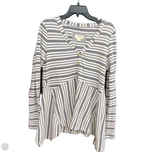 Top Long Sleeve By Maeve In Striped Pattern, Size: M