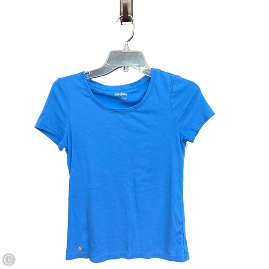 Top Short Sleeve Designer By Lilly Pulitzer In Blue, Size: S