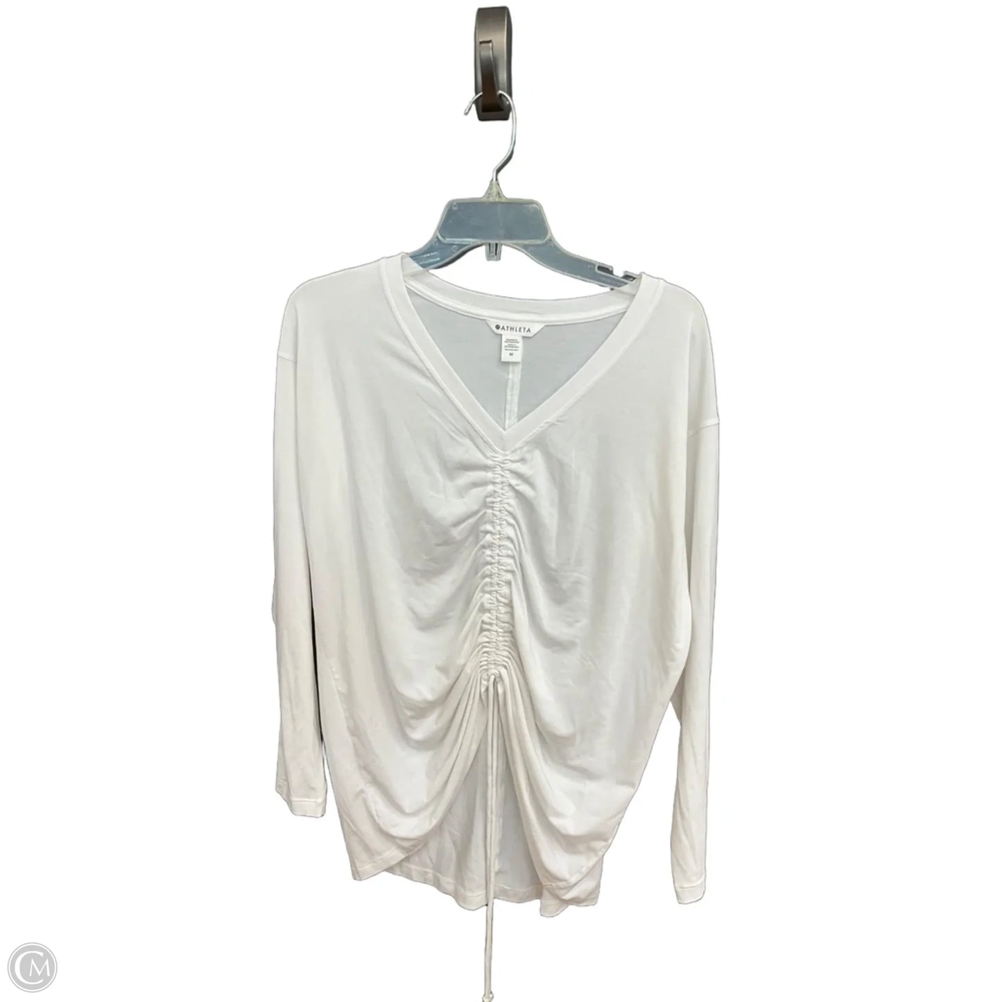 Top Long Sleeve By Athleta In White, Size: M