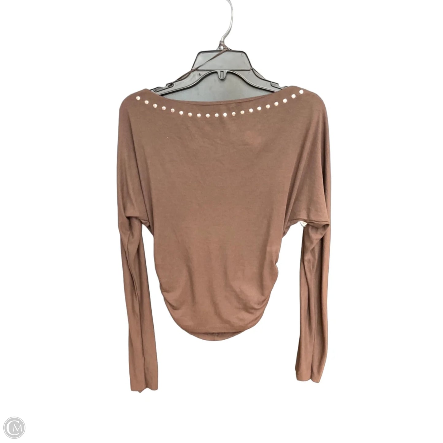 Top Long Sleeve By Zara In Brown, Size: M