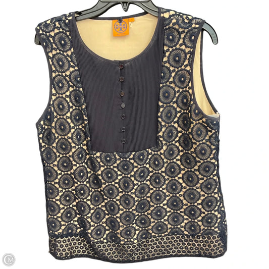 Top Sleeveless Designer By Tory Burch In Blue, Size: L