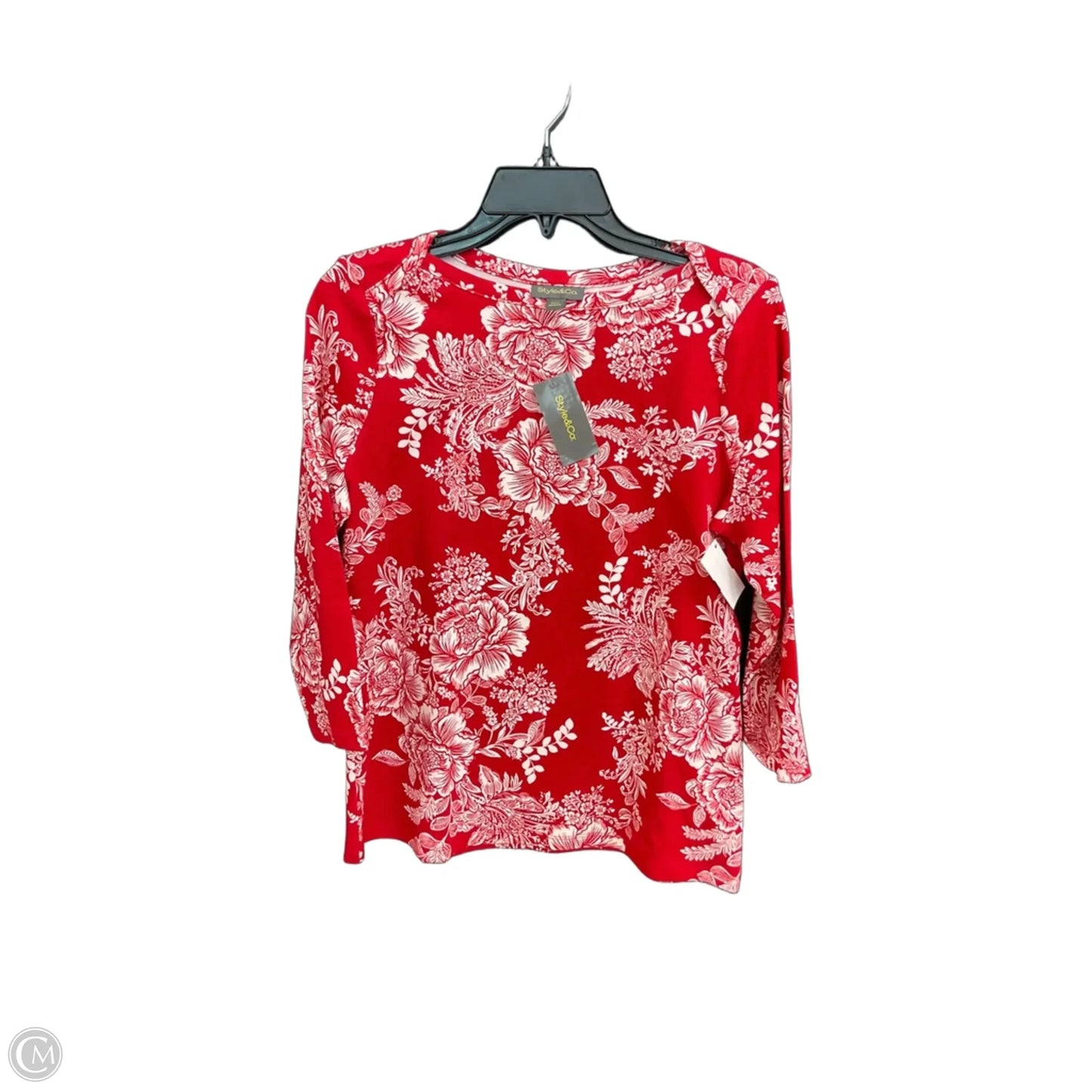 Top Long Sleeve By Style And Co Collection Women In Red, Size: M