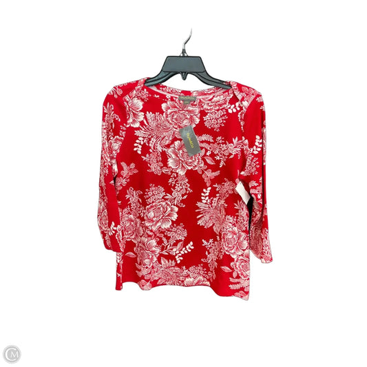 Top Long Sleeve By Style And Co Collection Women In Red, Size: M