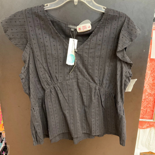 Top Short Sleeve By Papermoon In Black, Size: Xlp