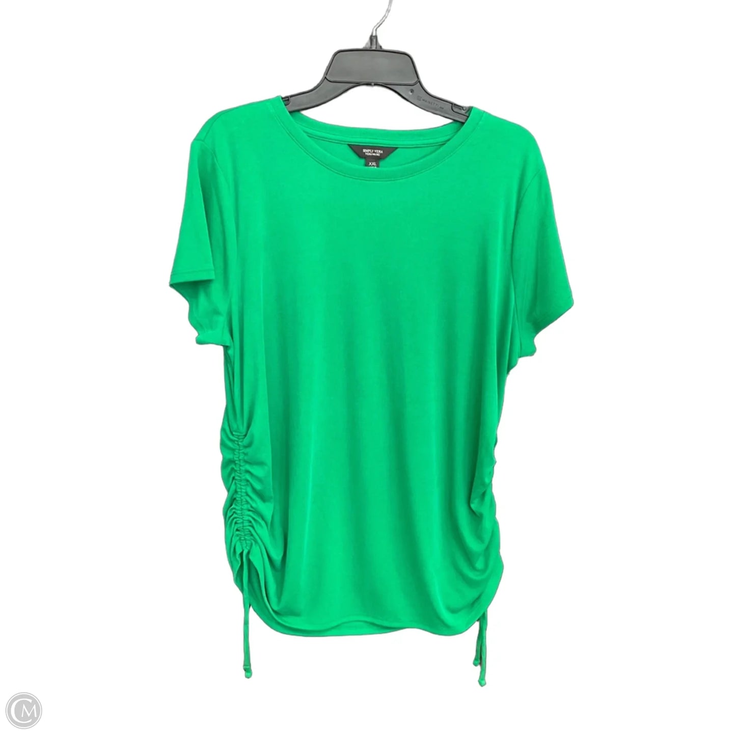 Top Short Sleeve By Simply Vera In Green, Size: Xxl