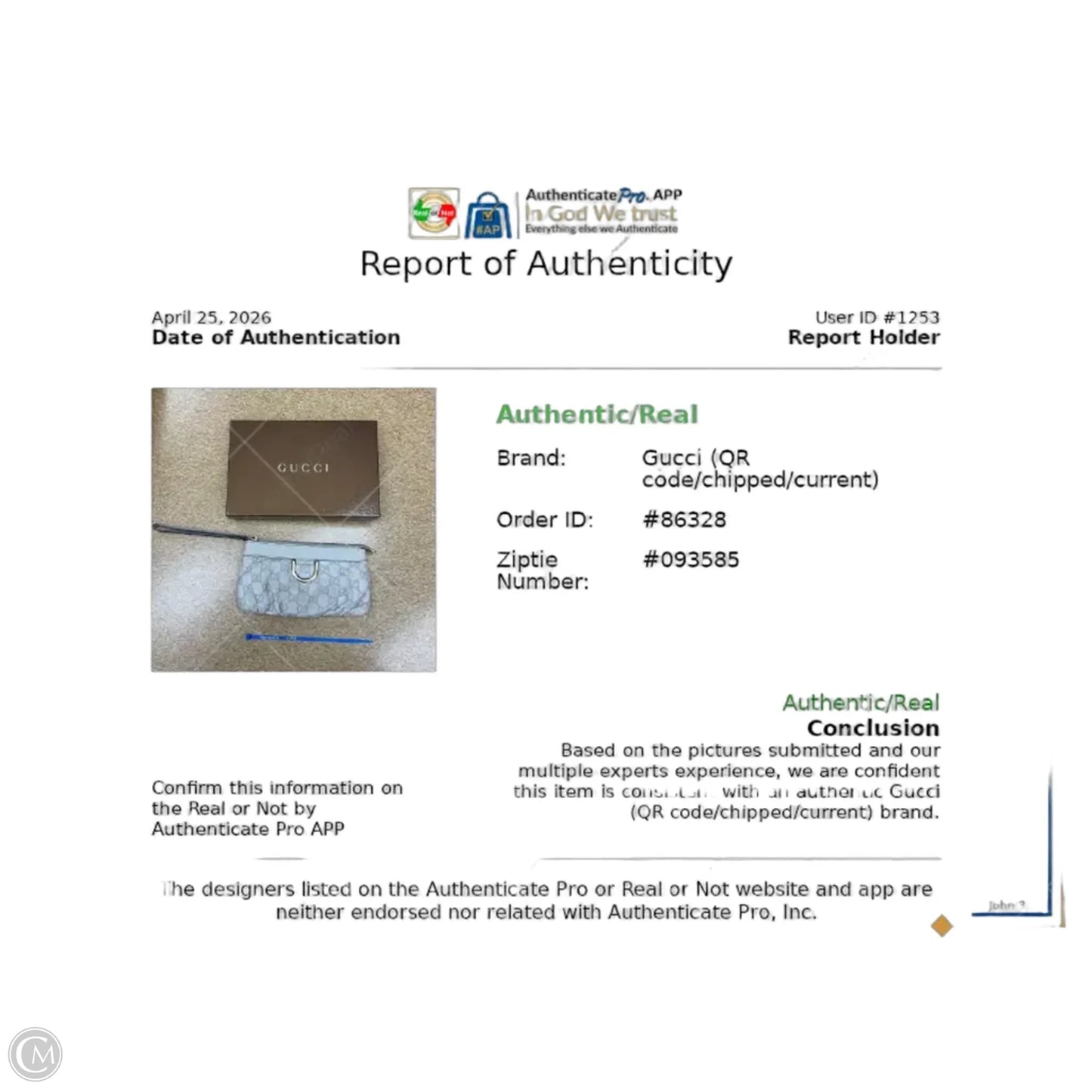 Wristlet Luxury Designer By Gucci, Size: Small