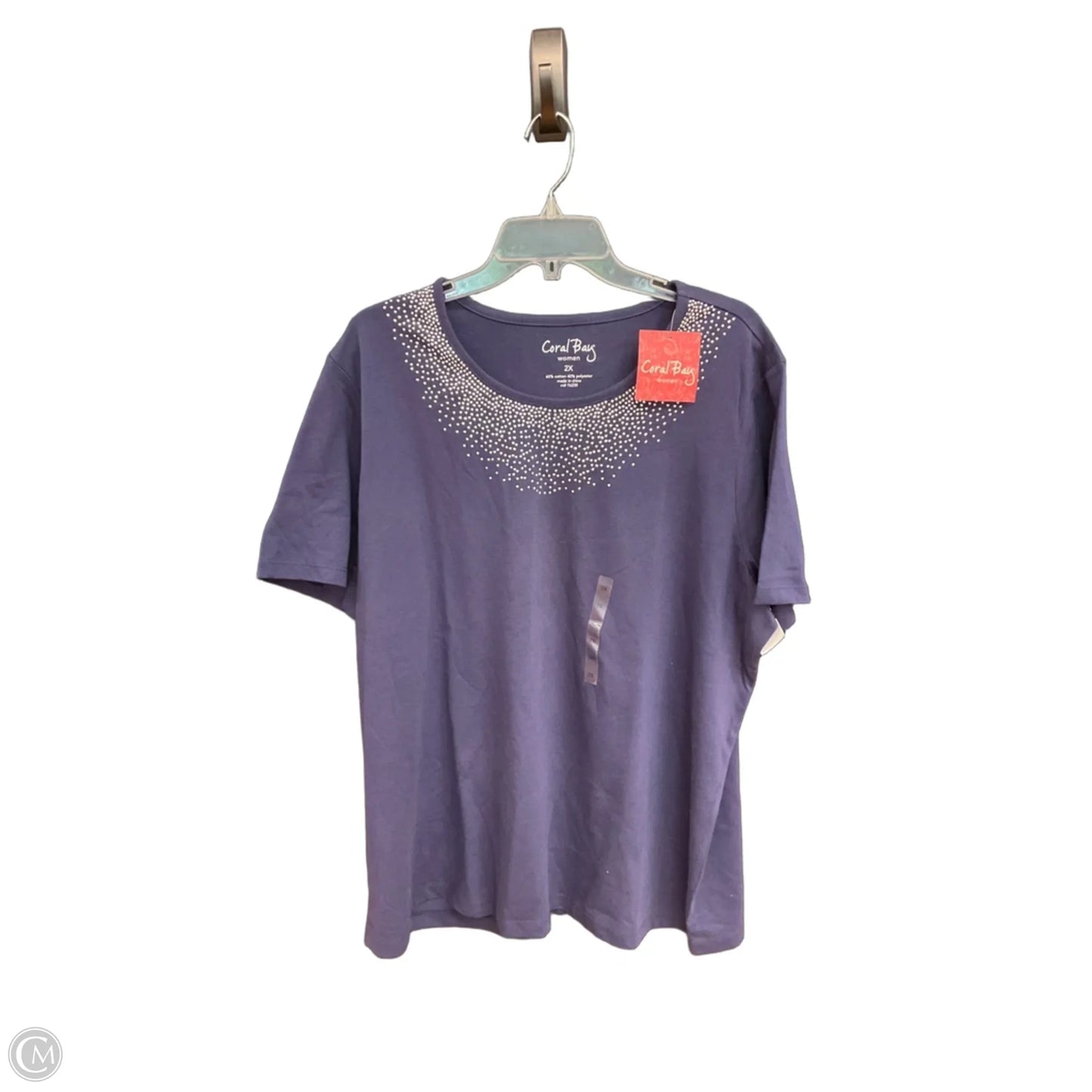 Top Short Sleeve By Alfred Dunner In White, Size: 2x