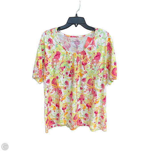 Top Short Sleeve By Coral Bay In Yellow, Size: 2x