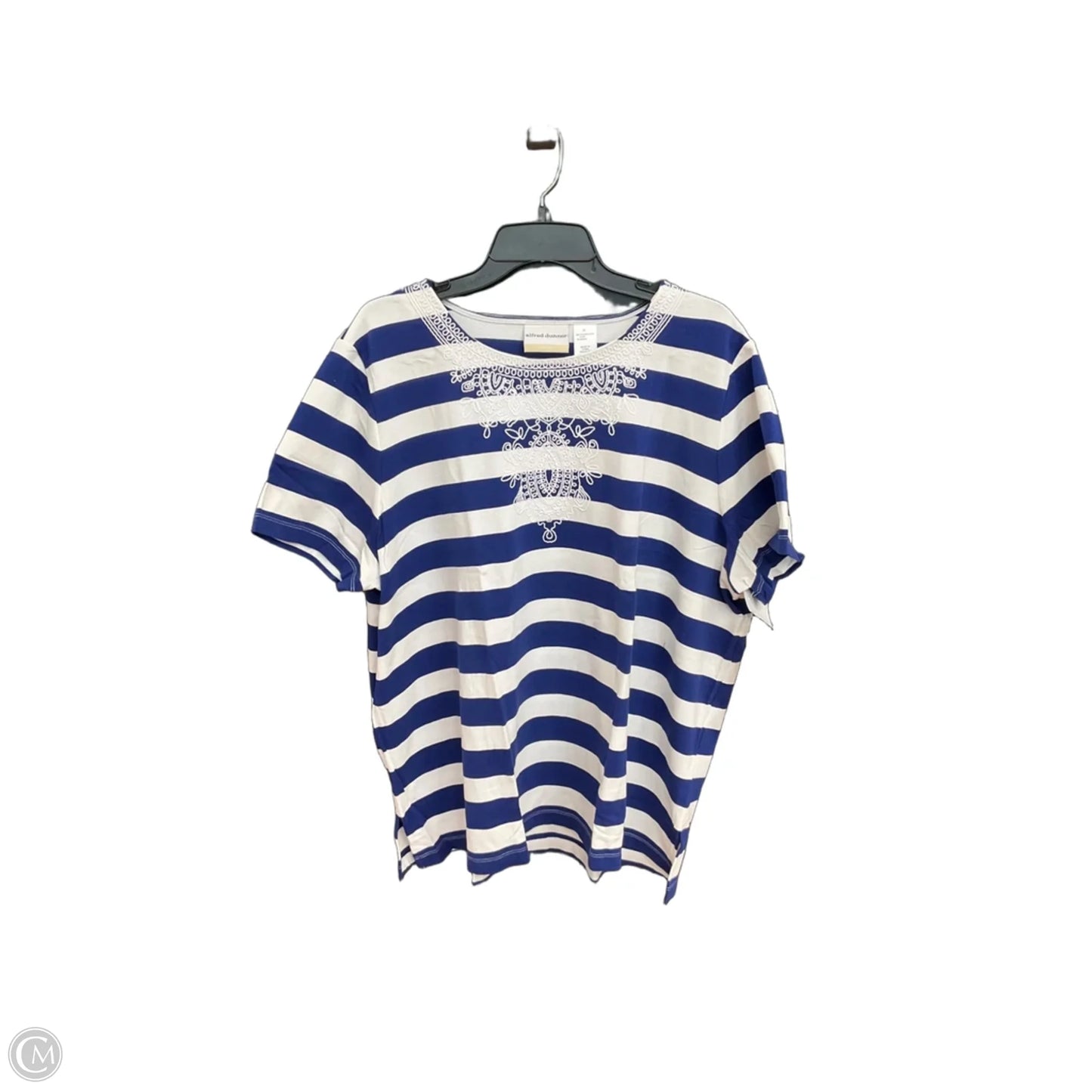 Top Short Sleeve By Alfred Dunner In Striped Pattern, Size: 2x