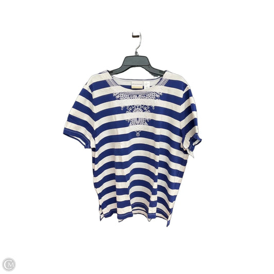 Top Short Sleeve By Alfred Dunner In Striped Pattern, Size: 2x