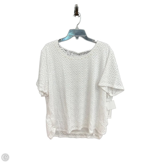 Top Short Sleeve By Alfred Dunner In White, Size: 3x