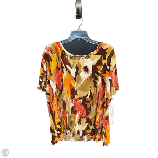 Top Short Sleeve By Alfred Dunner In Brown, Size: 2x