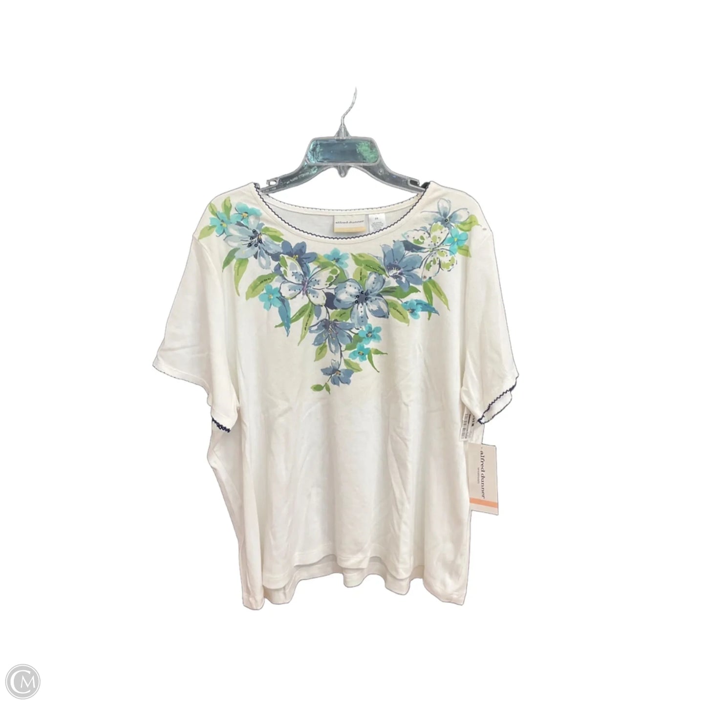 Top Short Sleeve By Alfred Dunner In White, Size: 2x