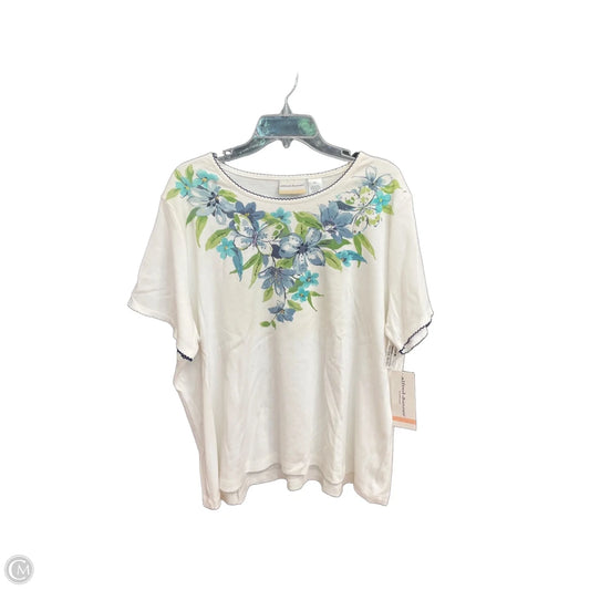 Top Short Sleeve By Alfred Dunner In White, Size: 2x
