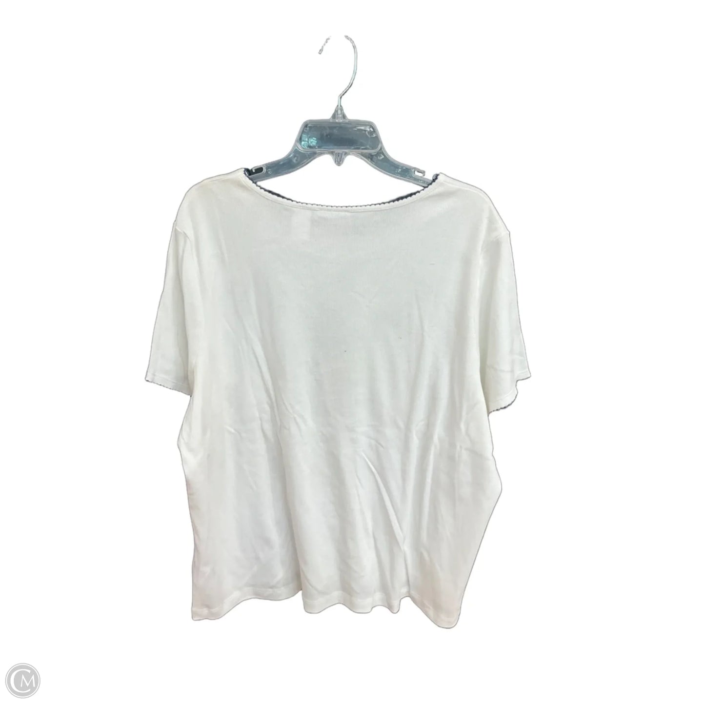Top Short Sleeve By Alfred Dunner In White, Size: 2x