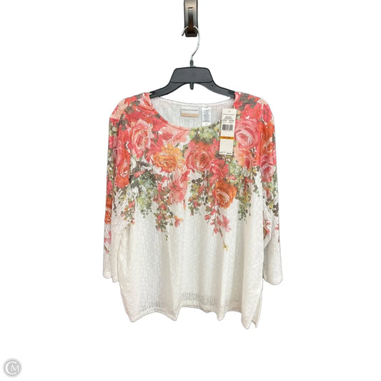 Top Long Sleeve By Alfred Dunner In Floral Print, Size: 3x