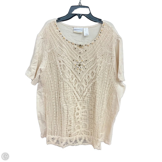Top Short Sleeve By Alfred Dunner In Beige, Size: 2x
