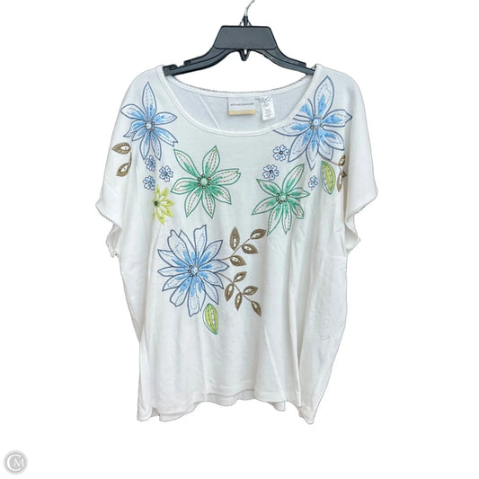 Top Short Sleeve By Alfred Dunner In White, Size: 2x