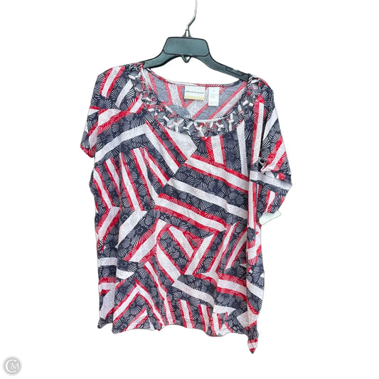 Top Short Sleeve By Alfred Dunner In Multi-colored, Size: 2x