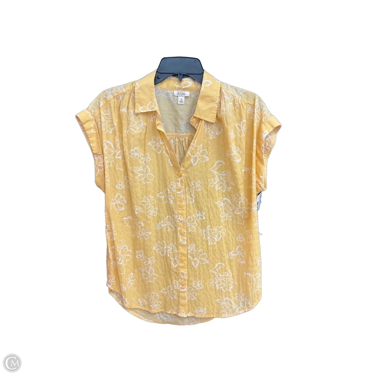 Top Short Sleeve By Ana In Yellow, Size: Xs