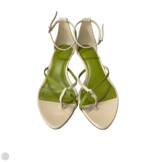 Shoes Heels Kitten By Vince In Green & White, Size: 8.5