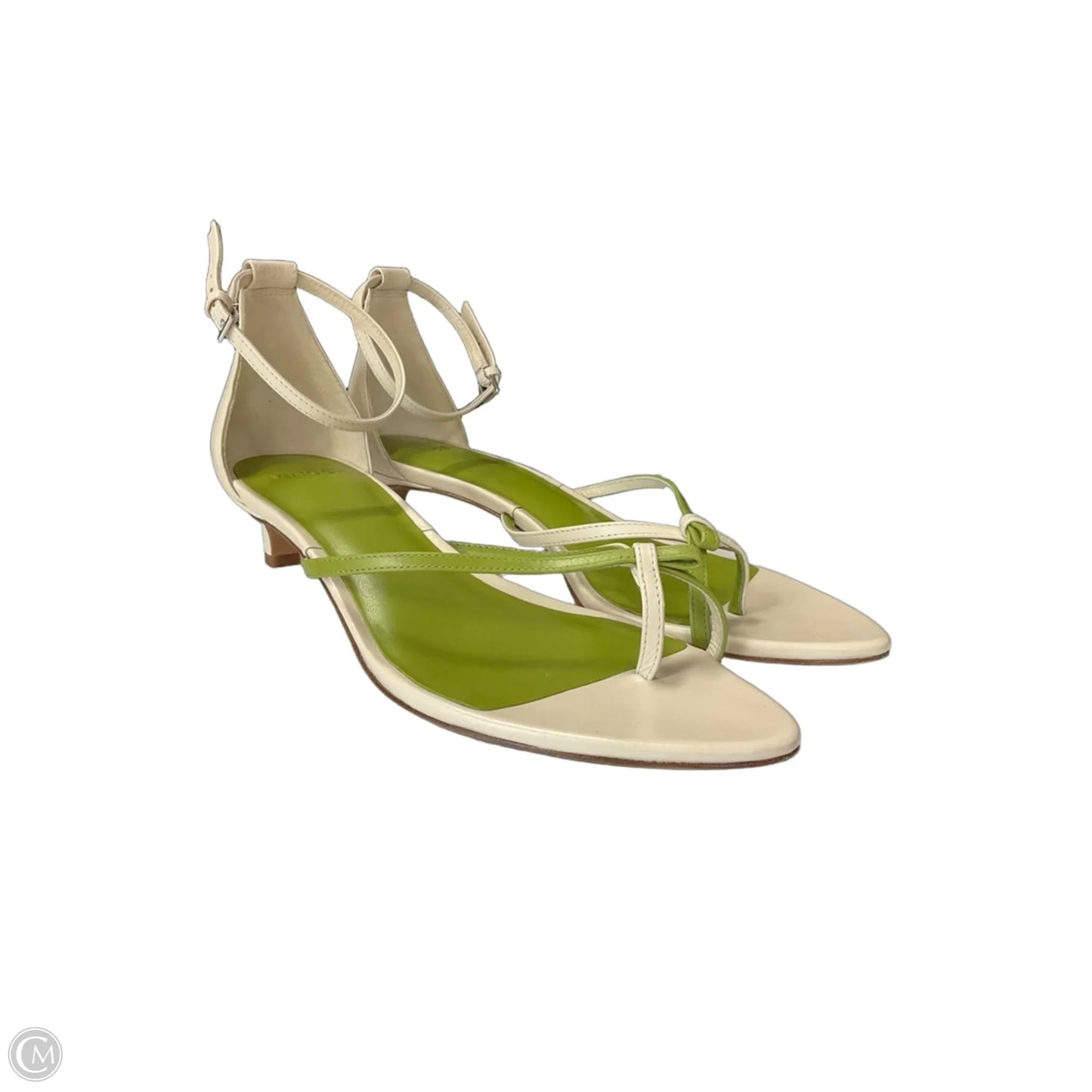 Shoes Heels Kitten By Vince In Green & White, Size: 8.5